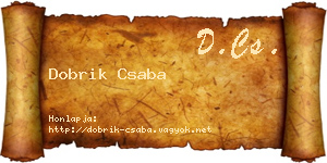 Dobrik Csaba névjegykártya